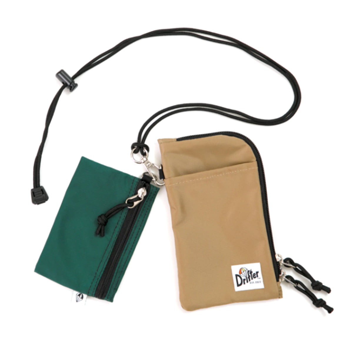 Minimal W Pouch &quot;FOREST GREEN X TAN&quot;