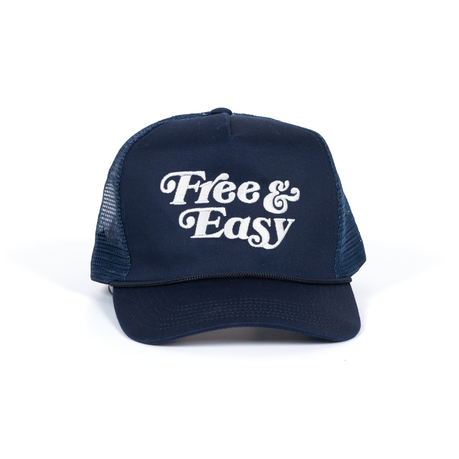 Free &amp; Easy Twill Trucker Hat &quot;NAVY&quot; 