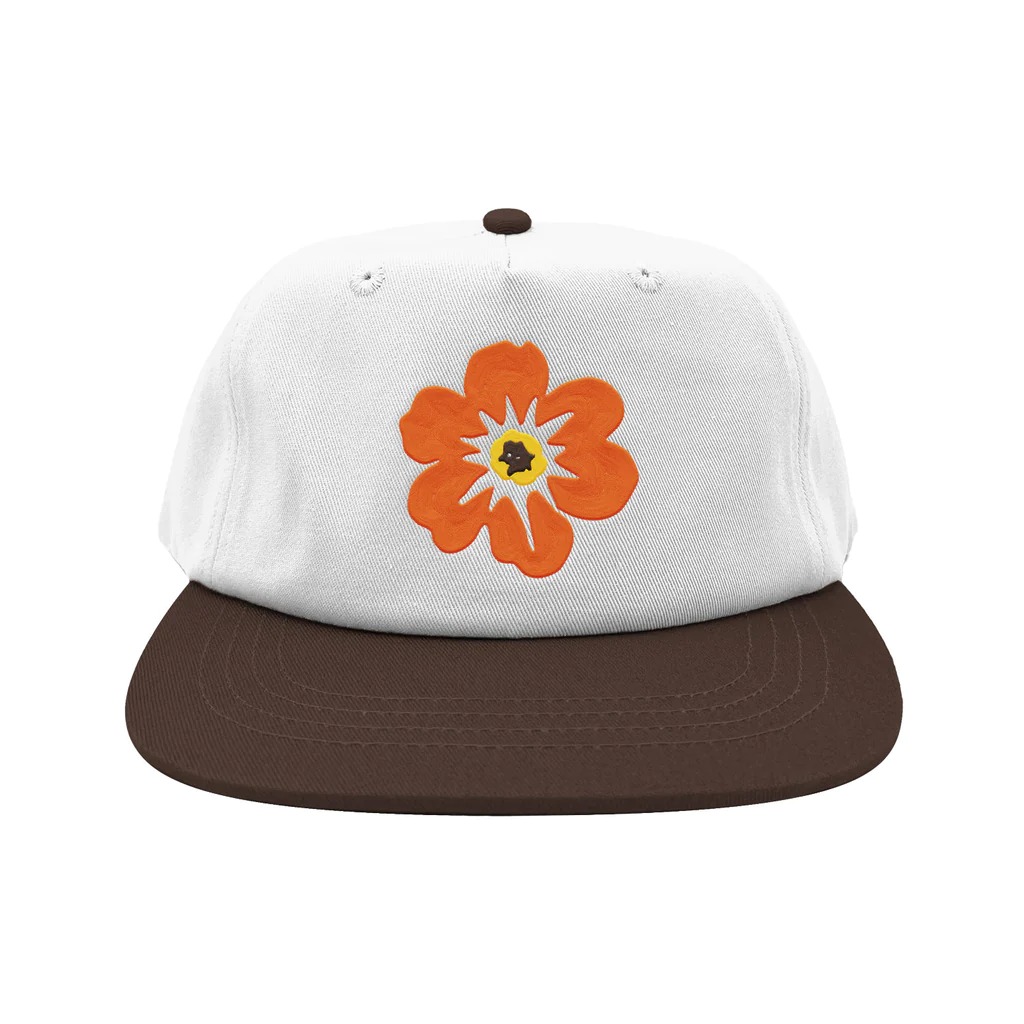 Island Flower Two Tone Short Brim Snapback Hat &quot;BONE / BROWN&quot; 